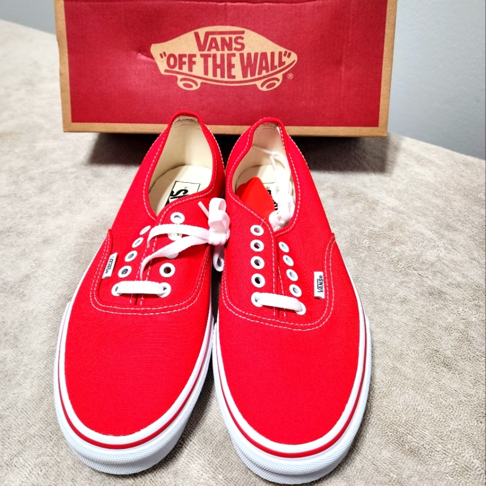 vans , size 9, red and white